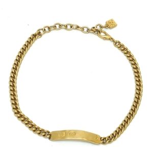 1980s Vintage Karl Lagerfeld Gold ID Necklace